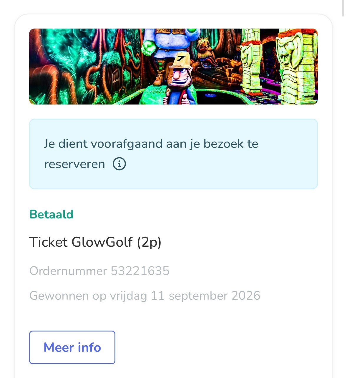 Glow golf tickets, Tickets en Kaartjes, Drie personen of meer, Ticket of Toegangskaart