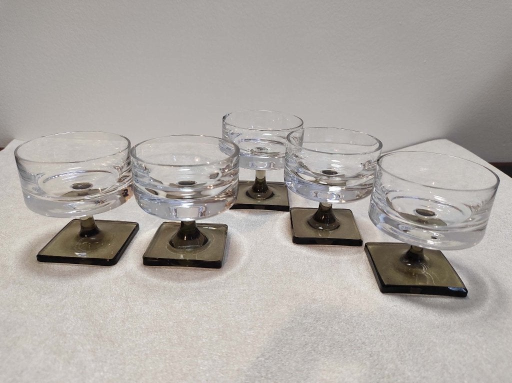 Rosenthal 5 likeur glaasjes / coupes ‘Berlin’ Georg Jensen, Ophalen of Verzenden, Gebruikt, Kristal, Glas of Glazen