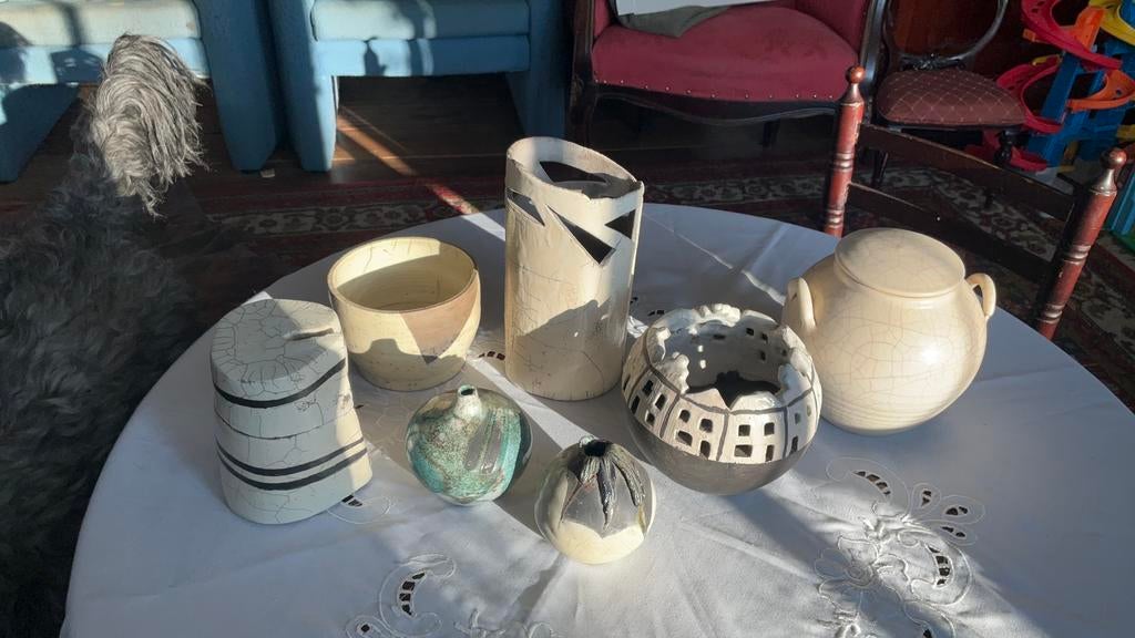 Raku keramiek, vazen, potten, nederland, Ophalen of Verzenden