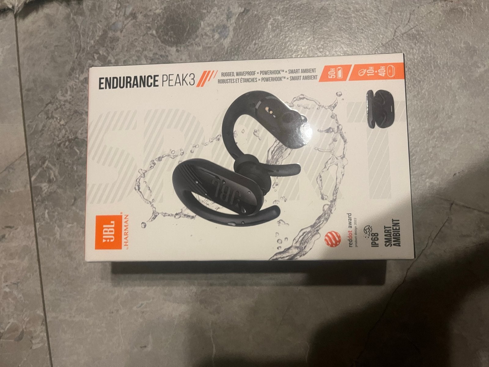 JBL Endurance Peak 3 Draadloze Sportoordopjes Zwart, Ophalen of Verzenden, Zo goed als nieuw, Over oor (circumaural), Draadloos