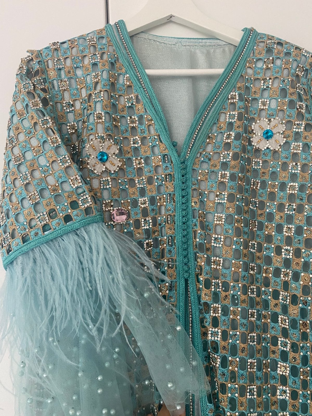 2 Meiden Takshita Caftans 3-delig Amira Stijl, Kleding | Dames, Jurken, Maat 38/40 (M), Blauw, Nieuw, Ophalen of Verzenden