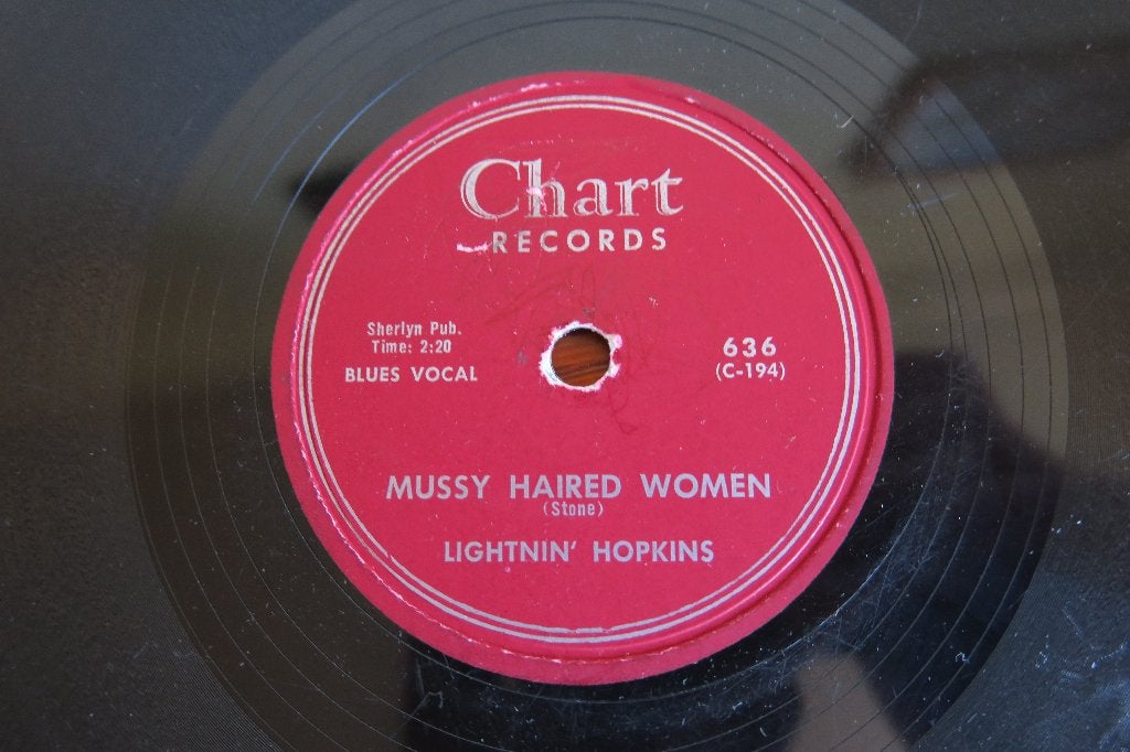 Lightnin' Hopkins Mussy Haired Woman 78rpm 78 toeren jukebox, Gebruikt, 10 inch, Ophalen of Verzenden, Blues