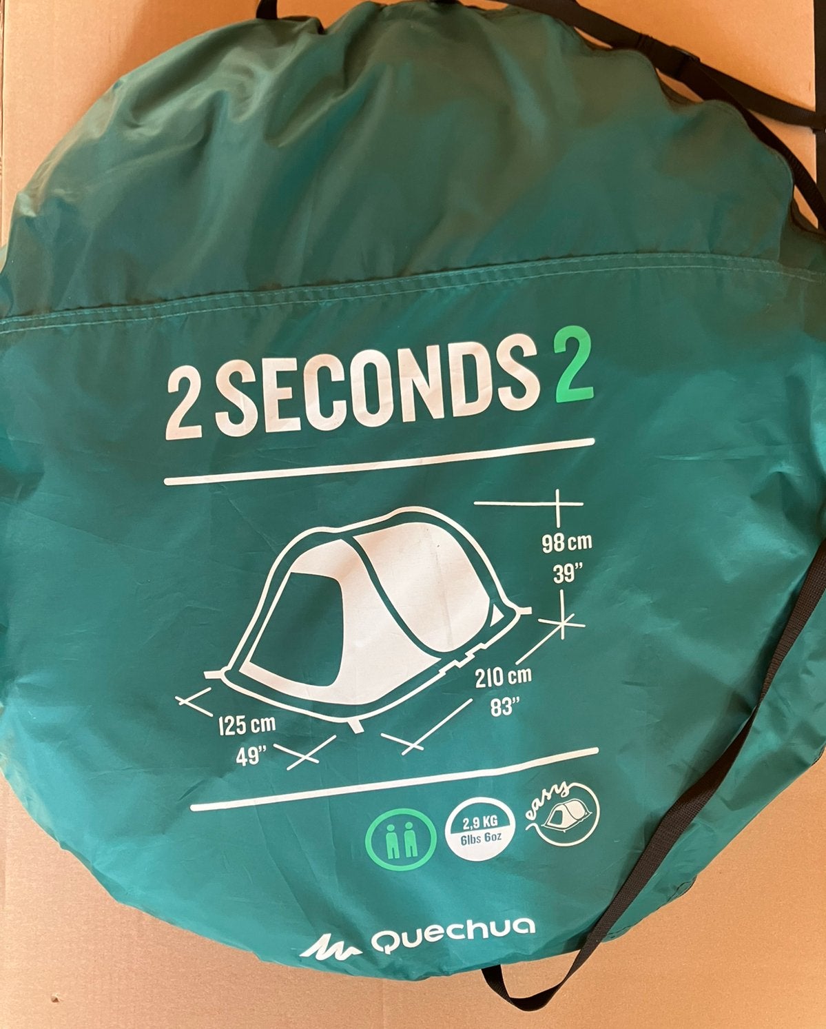 ZGAN! Quechua 2 Seconds Tent tweepersoons Pop Up tentje, Ophalen of Verzenden, Zo goed als nieuw, Tot en met 2