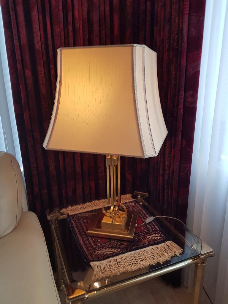 Te koop exclusieve SCHEMERLAMP met massieve messing voet !!!, Ophalen of Verzenden, 75 cm of meer