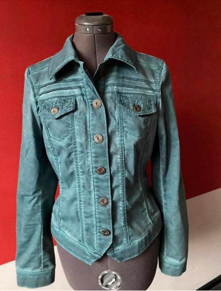 Petrolkleurige stretch jasje van Pescara maat M . IZGST, Kleding | Dames, Jasjes, Kostuums en Pakken, Maat 38/40 (M), Ophalen of Verzenden