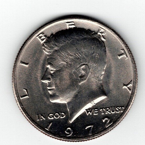 23-2020 USA 1/2 dollar 1972, Ophalen of Verzenden, Noord-Amerika, Losse munt