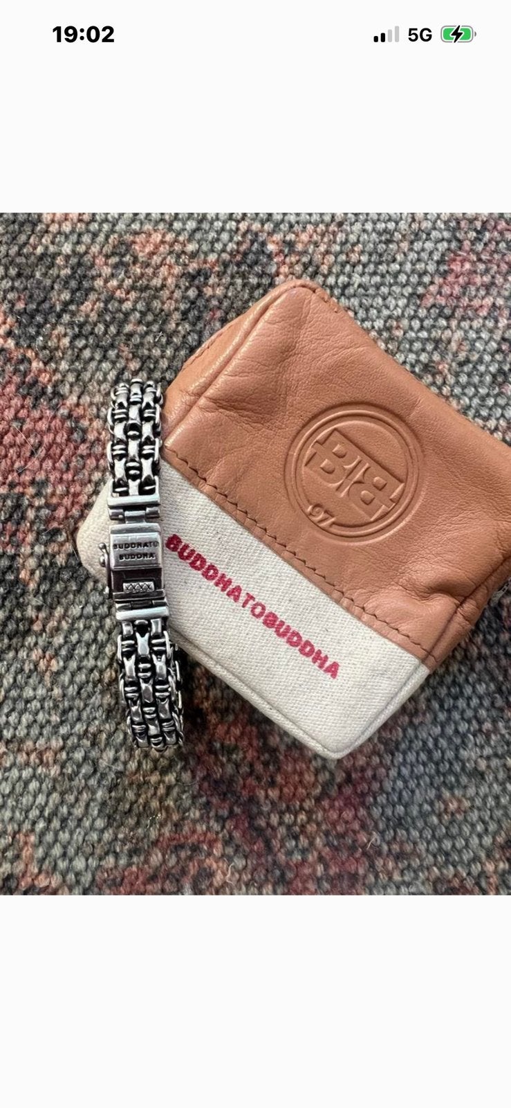 Originele Buddha to Buddha armband 20 cm incl.etui, Ophalen of Verzenden, Zo goed als nieuw, Zilver