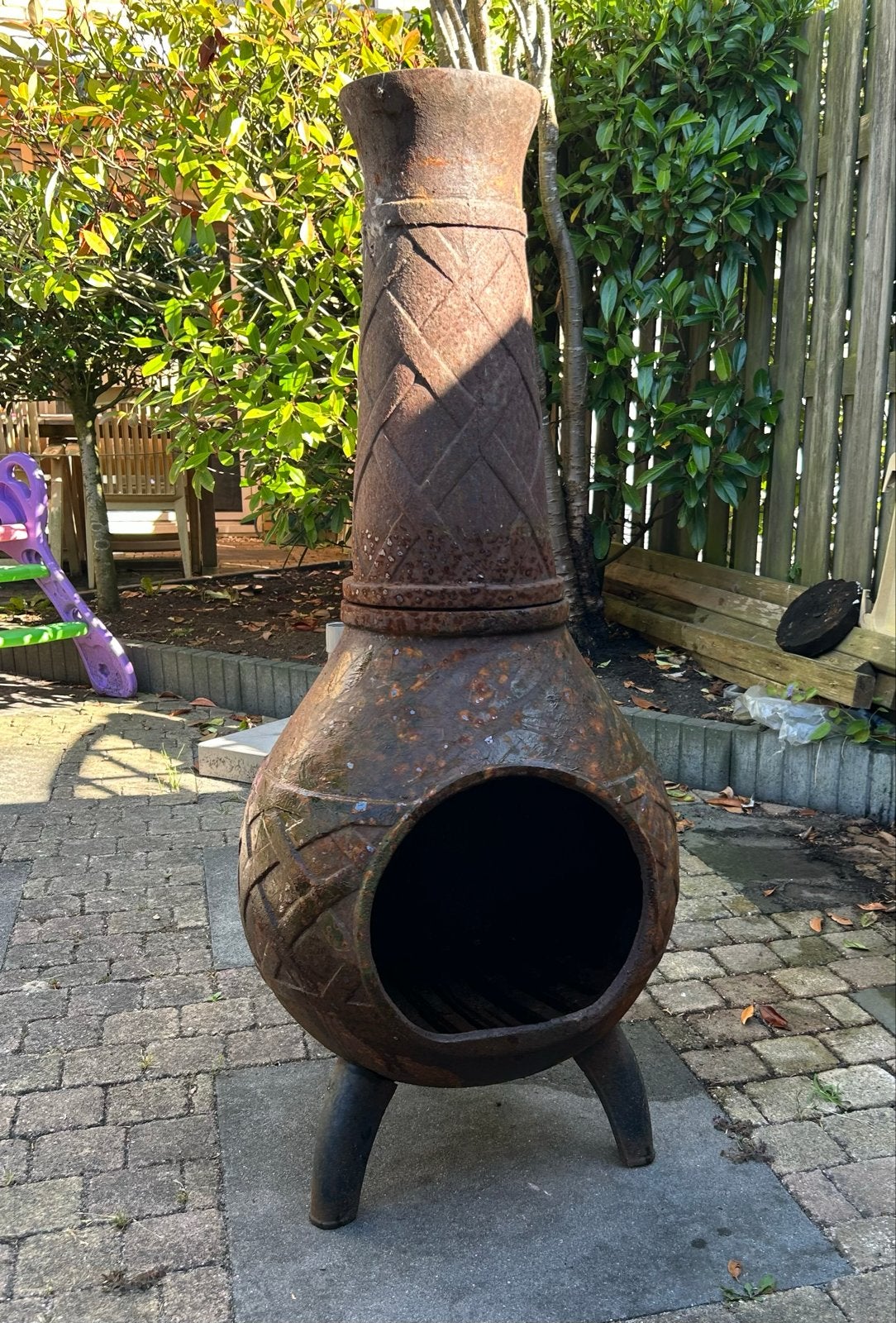 Gietijzeren tuinhaard - 115 cm hoog, Ophalen, Gebruikt