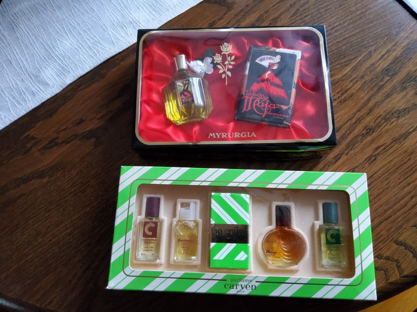 Vintage Parfum Sets: Myrugia Japon Maja & Carven Paris, Ophalen, Zo goed als nieuw