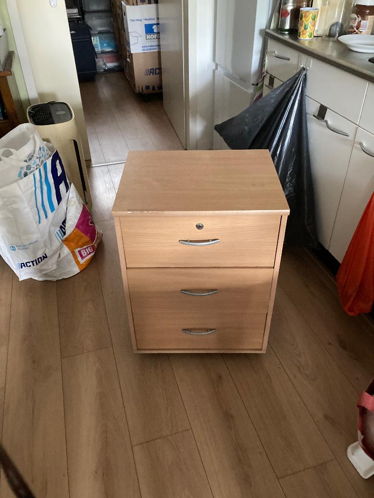 Ladenblok op wieltjes en 3 laden, Huis en Inrichting, Kasten | Ladekasten, Ophalen, Minder dan 50 cm, Zo goed als nieuw, 3 of 4 laden