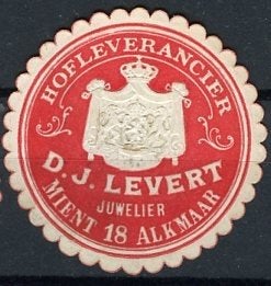 1900 Recamelabel Juwelier Levert Alkmaar Mient (VK-10), Verzamelen, Ophalen, Gebruikt