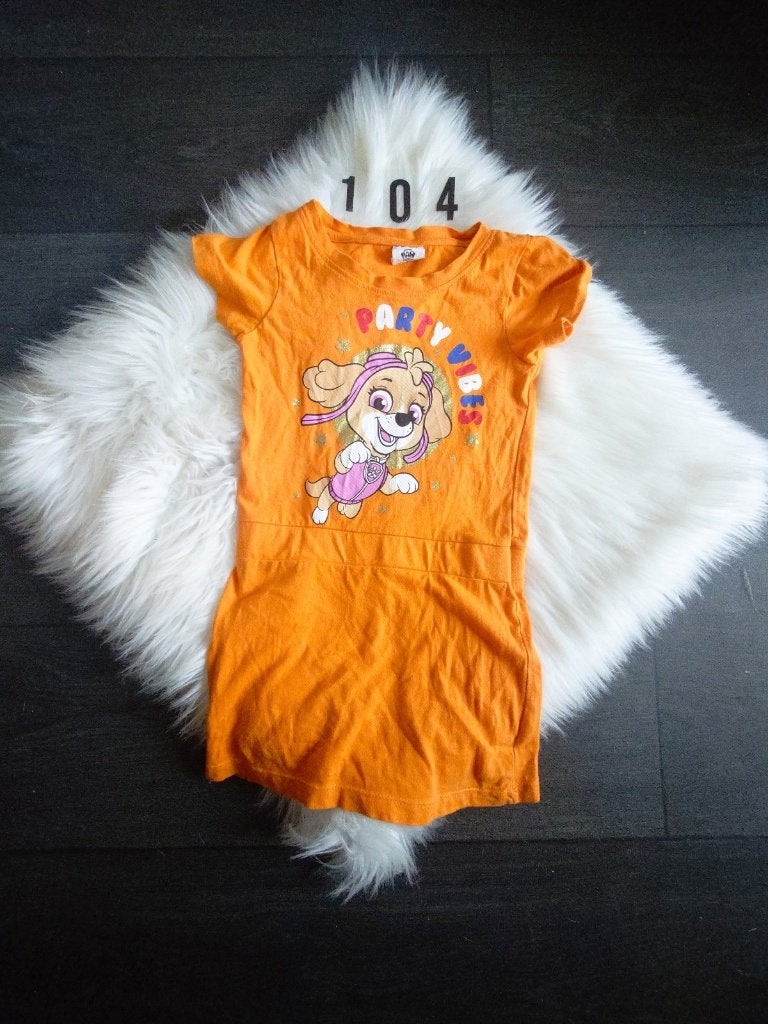 Oranje jurk Paw Patrol maat 104, Gebruikt, Meisje, Ophalen of Verzenden, Jurk of Rok