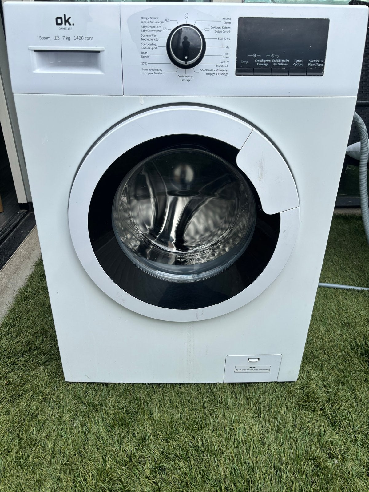 OK. Wasmachine OWM 140-7149 C - 7kg, 1400 toeren, Gebruikt, Ophalen of Verzenden, Voorlader, 85 tot 90 cm