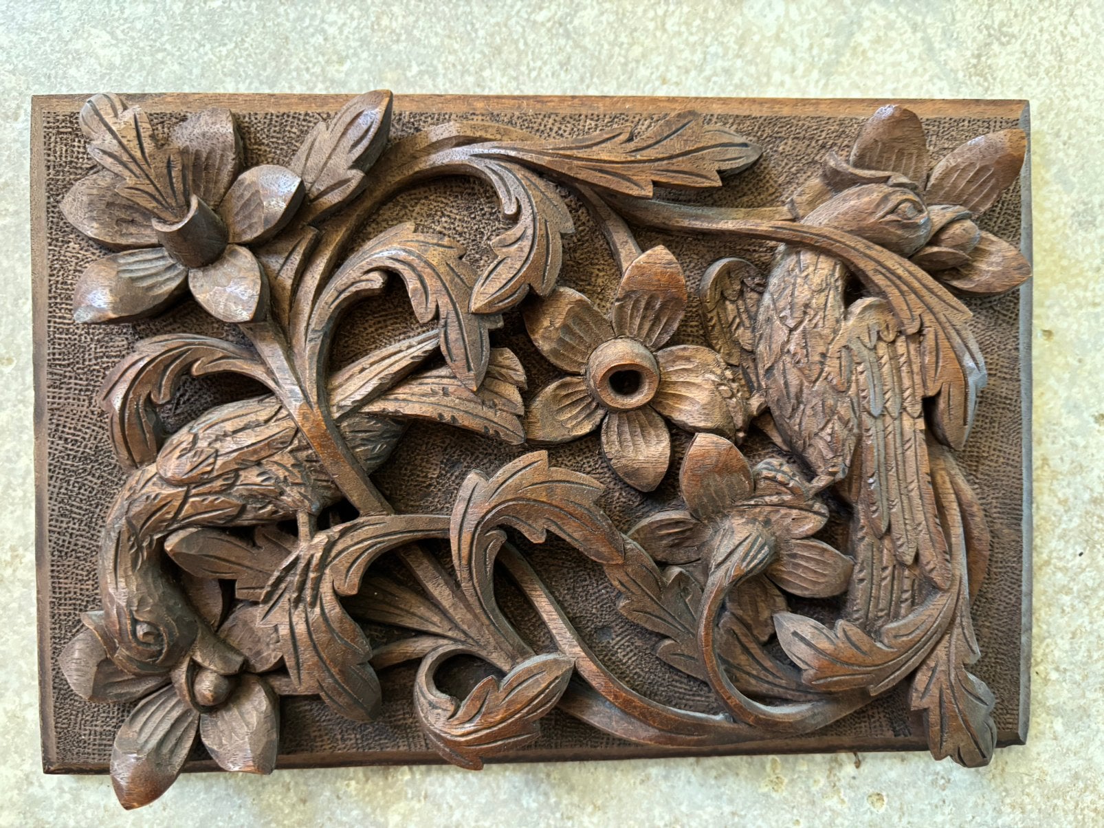 Ohrid houtsnijwerk met vogels, Ophalen of Verzenden, Hout, Houtsnijwerk
