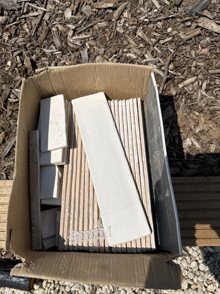 Tegeltjes langwerpig roomwit, Ophalen, Nieuw, Minder dan 20 cm, Minder dan 20 cm