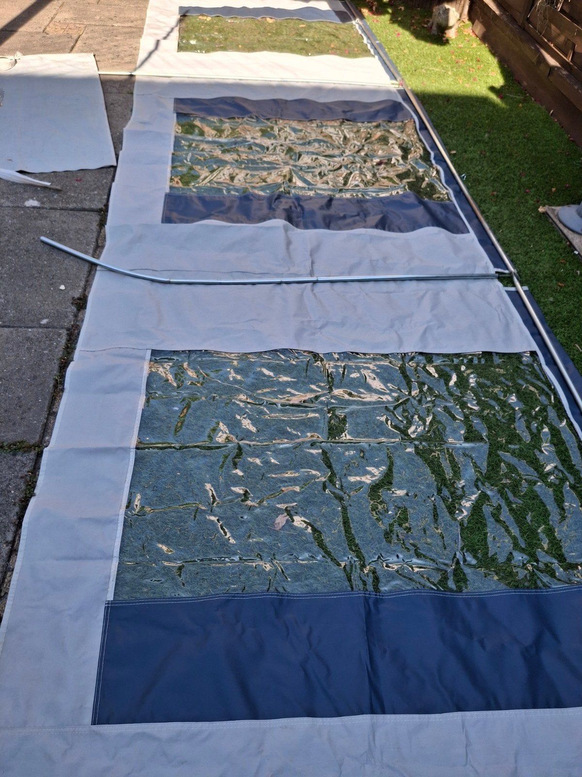 Groot windscherm met 3 ramen, Caravans en Kamperen, Windschermen, Ophalen, Gebruikt