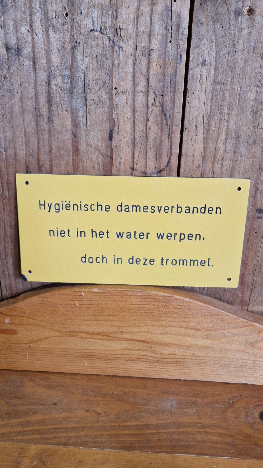 Oud toilet bordje, damesverbanden, Ophalen of Verzenden, Gebruikt, Reclamebord