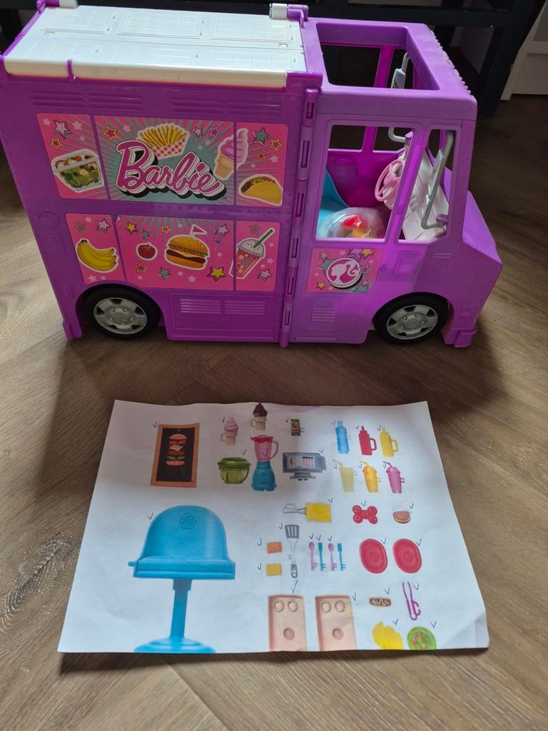 Barbie foodtruck, Kinderen en Baby's, Ophalen, Zo goed als nieuw, Barbie