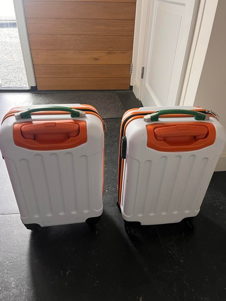 GERESERVEERD Set van 2 Handbagage (Postcodeloterij), Ophalen, 50 tot 60 cm, Hard kunststof, Zo goed als nieuw