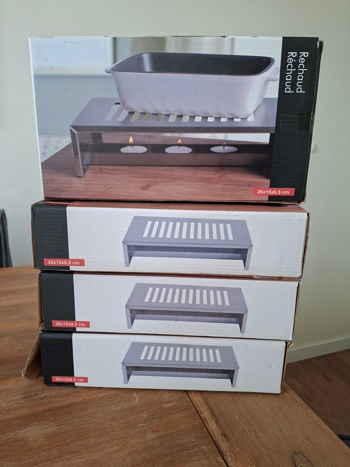 4 Rechauds / Warmhoudplaatjes - Nieuw in doos, Overige typen, Ophalen of Verzenden, Metaal, Overige merken