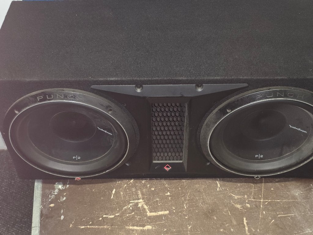 Rockford Fosgate P2-2X12 SUBWOOFER IN KIST, Gebruikt, Subwoofer, Ophalen, 150 watt of meer