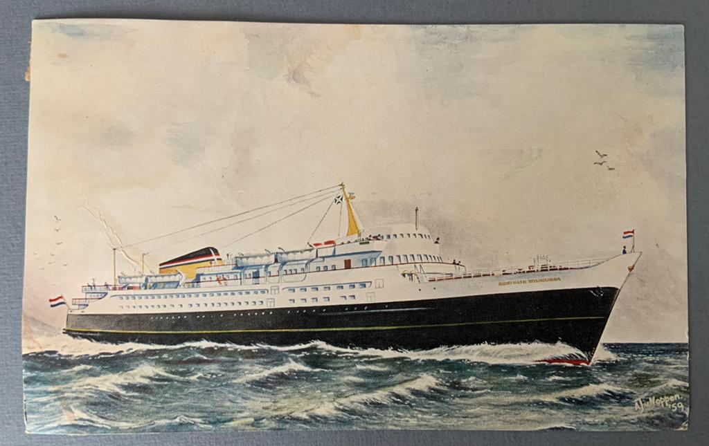 MS Koningin Wilhelmina, Stoomvaart Maatschappij, Verzamelen, Verzenden, Gebruikt, Motorboot, Kaart, Foto of Prent
