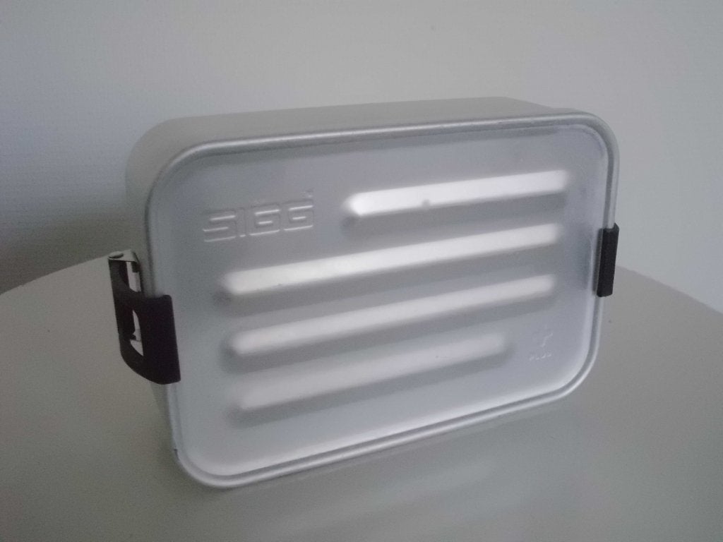 1 SIGG metalen broodtrommel +, aluminium metal food box plus, Ophalen, Gebruikt, Zilver, Metaal
