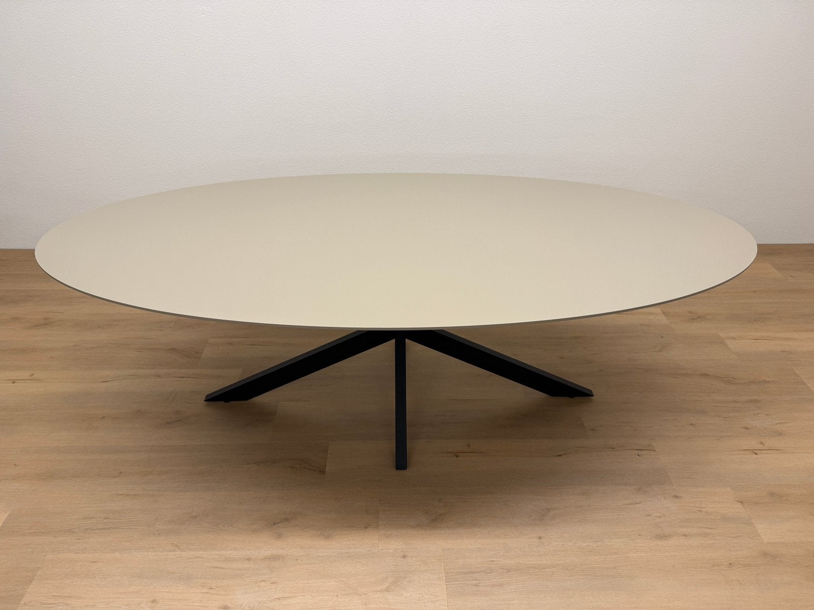 Ovale eettafel 240x120 - Beige HPL - Direct Leverbaar, Huis en Inrichting, 100 tot 150 cm, 200 cm of meer, Ophalen of Verzenden