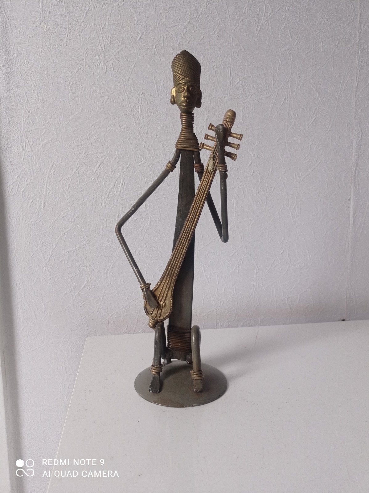 Vintage Afrikaans muzikant beeld 32 cm, Verzamelen, Beelden en Beeldjes, Ophalen of Verzenden, Gebruikt