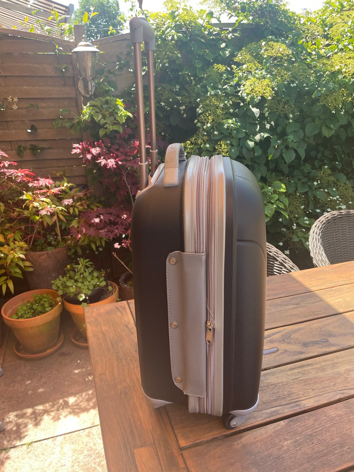 HERO handbagage koffer - Zwart/Grijs, Ophalen, Gebruikt, 50 tot 60 cm, Hard kunststof