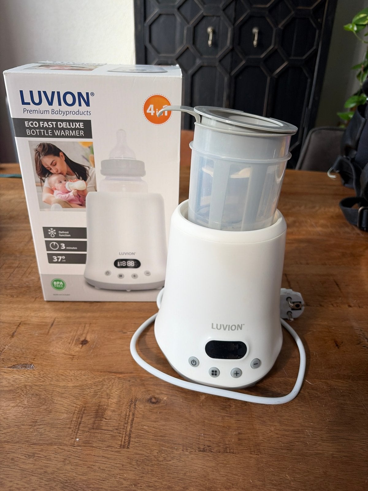 Luvion Eco Fast Deluxe Flessenwarmer - Zo goed als nieuw, Kinderen en Baby's, Flessen- of potjesverwarmer, Luvion, Ophalen of Verzenden