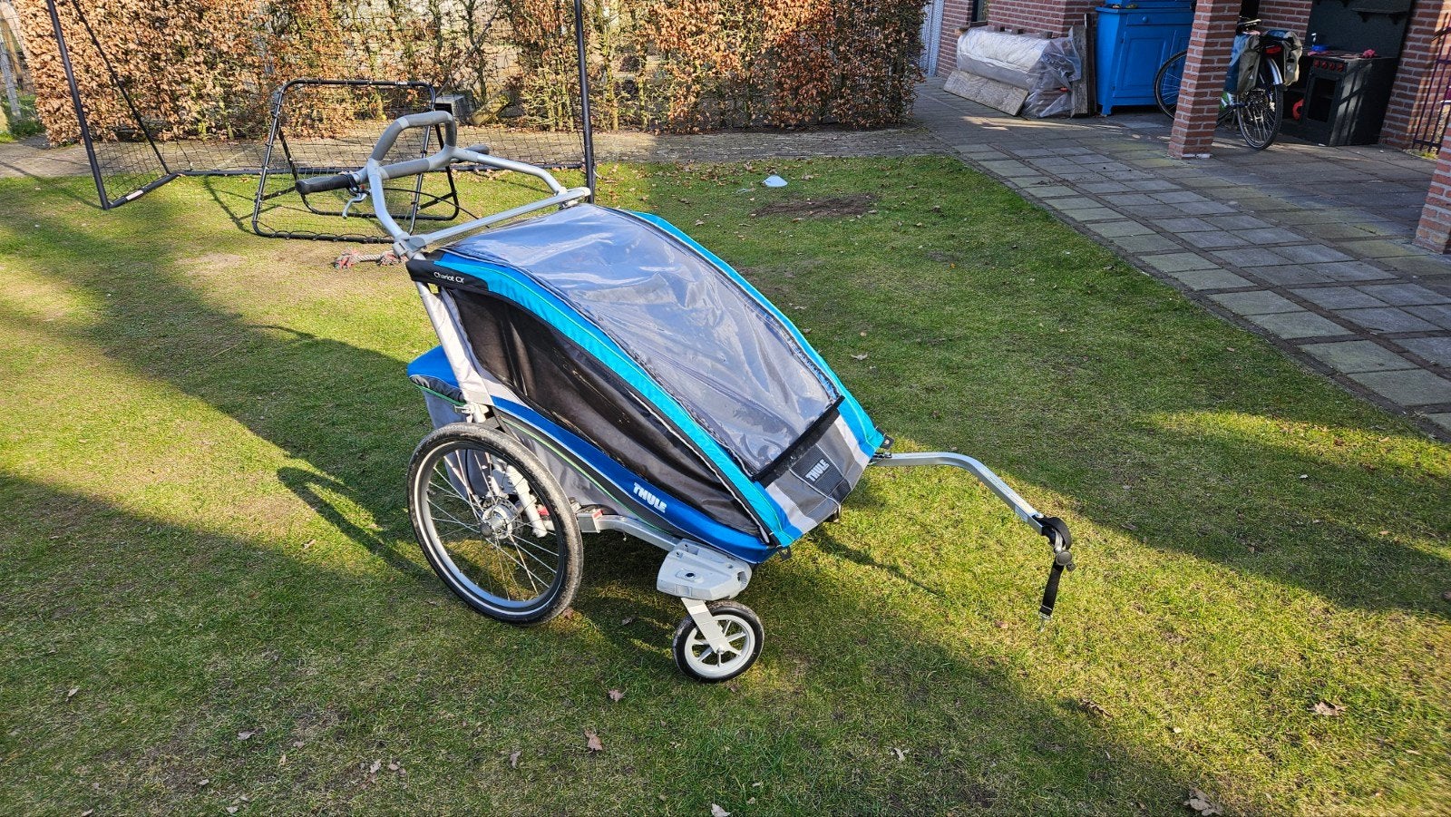 Thule Chariot CX 2 - Luxe Fietskar en Wandelwagen, Ophalen, Gebruikt, Vering, Kinderkar