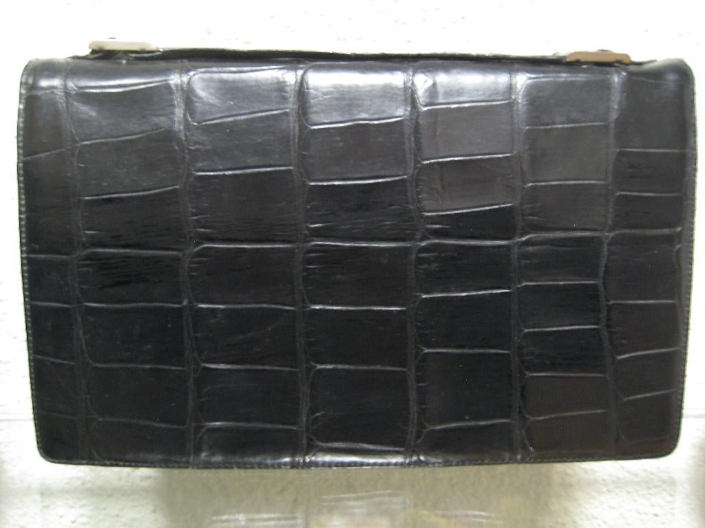 Vintage alligator clutch, Ophalen, Gebruikt, Zwart, Overige typen