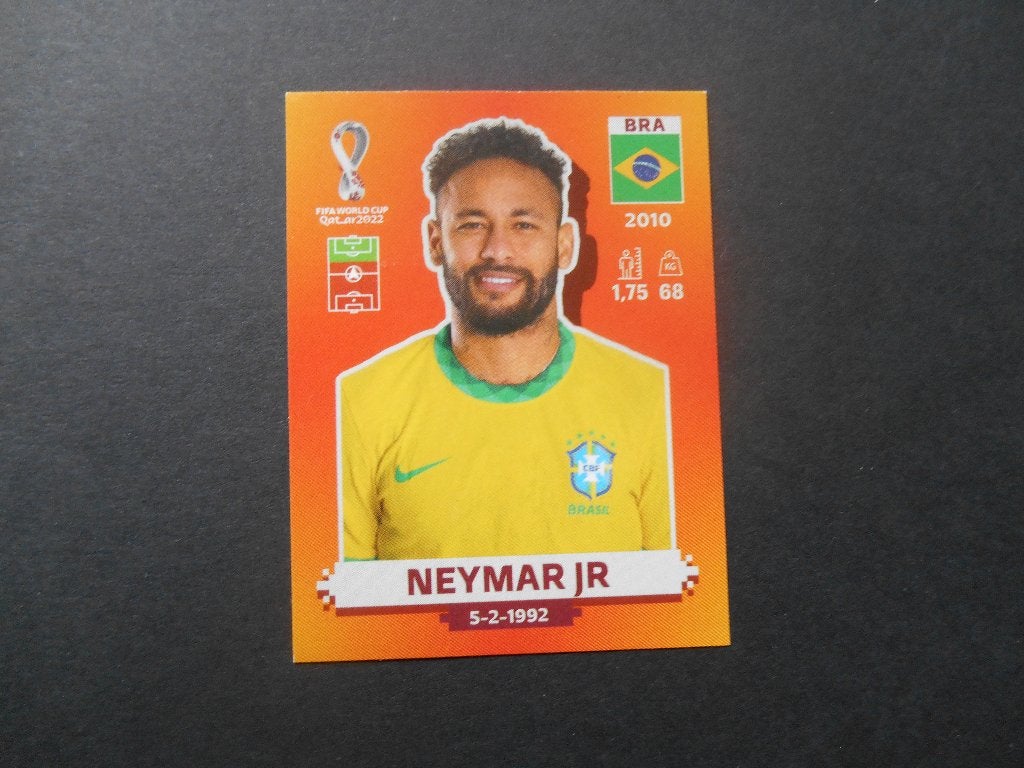 Neymar voetbalplaatje WK 2022 Qatar Oranje editie, Ophalen of Verzenden, Nieuw, Buitenlandse clubs, Poster, Plaatje of Sticker
