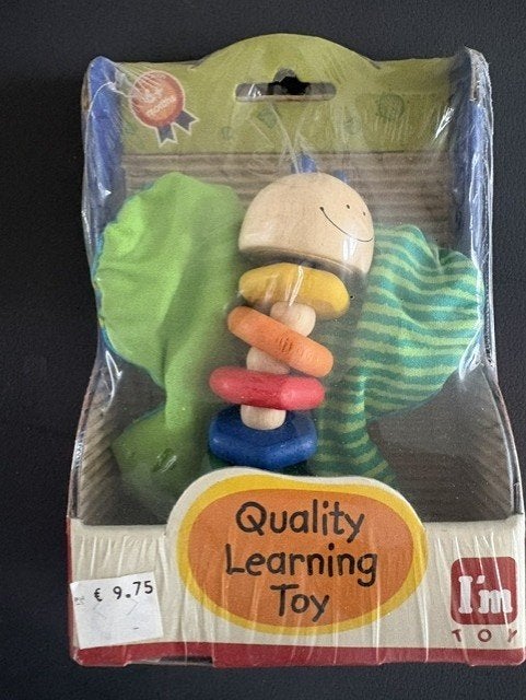 houten rammelaar model vlinder I'm Toy, Kinderen en Baby's, Ophalen of Verzenden, Nieuw, Rammelaar, Met geluid