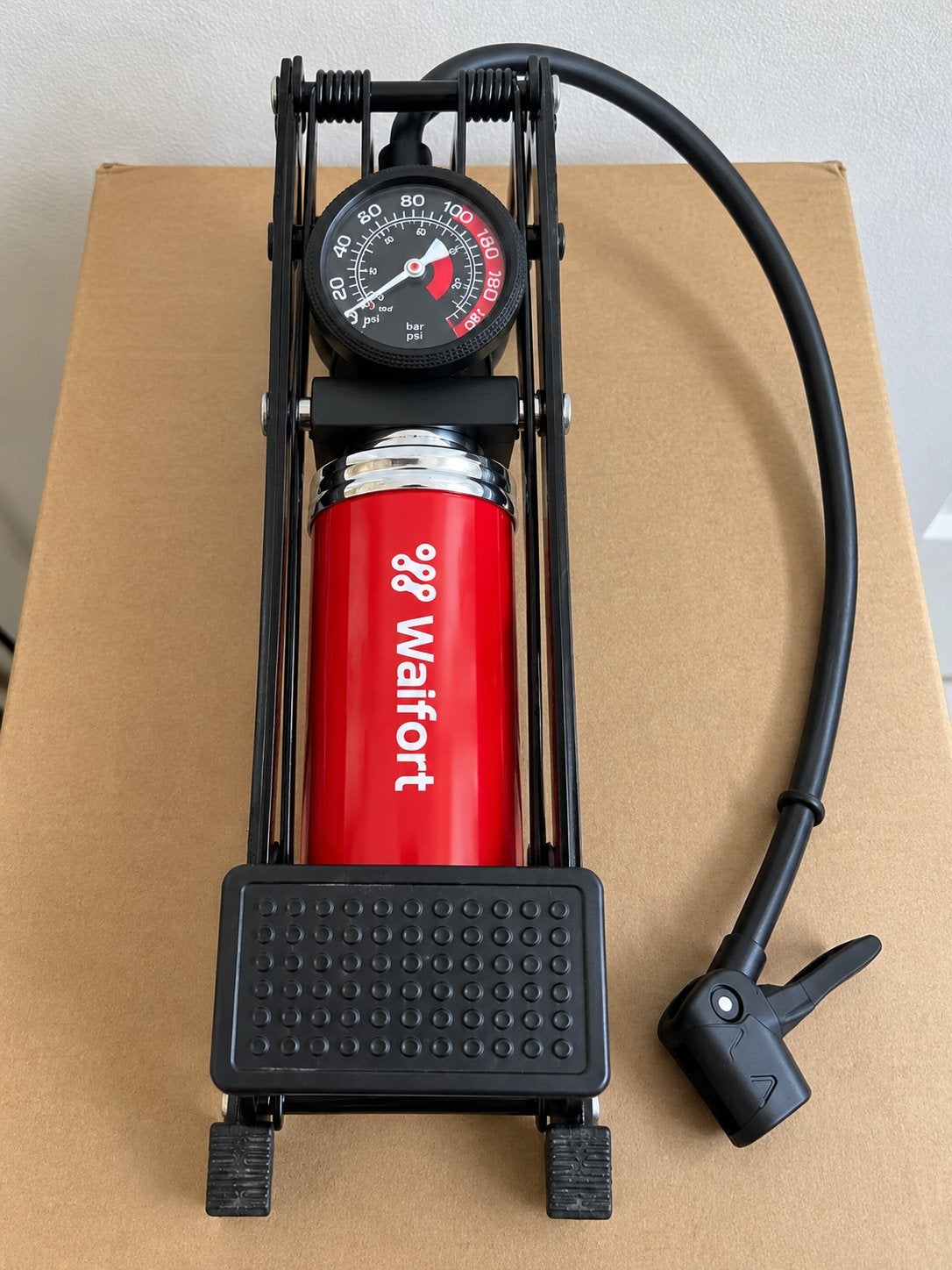 Warfort Voetpomp met Drukmeter - Zo goed als nieuw, Ophalen of Verzenden, Drukmeter, Zo goed als nieuw