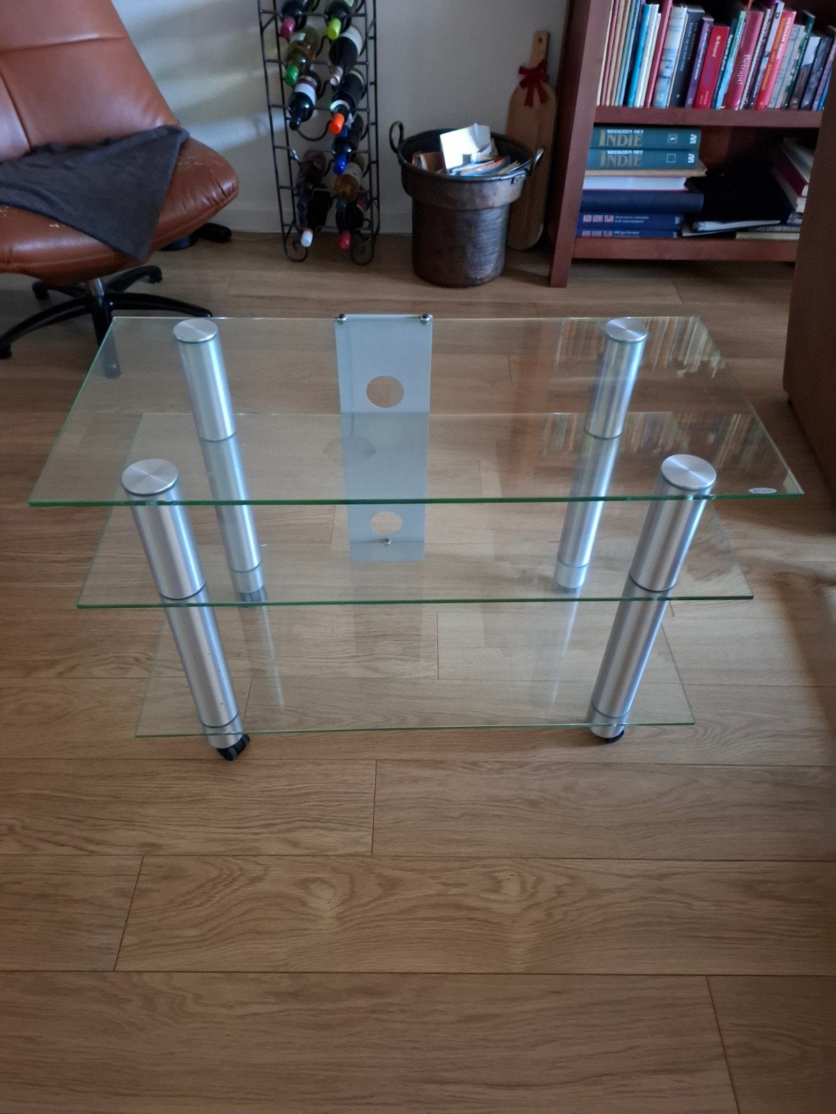 televisiemeubel glas 85b 56 h, Minder dan 100 cm, 25 tot 50 cm, 50 tot 100 cm, Ophalen of Verzenden