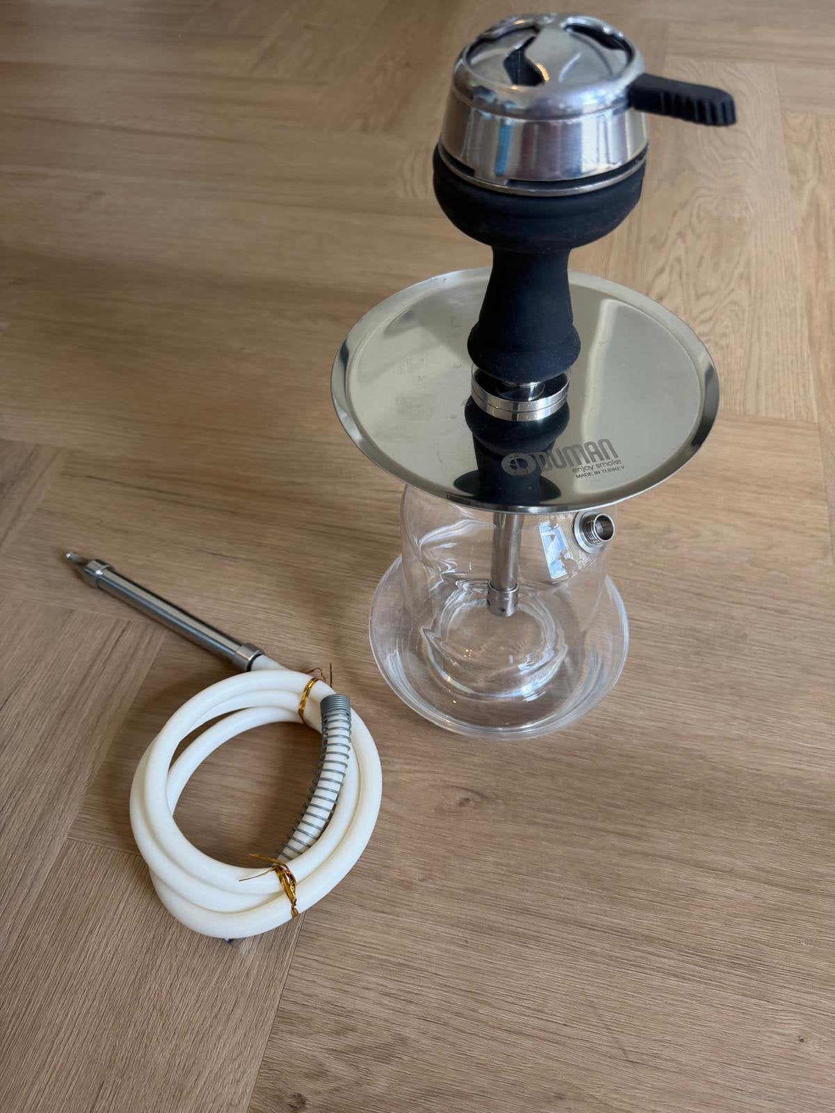 Waterpijp Oduman N4 Shisha Clear Glass, Ophalen of Verzenden, Zo goed als nieuw
