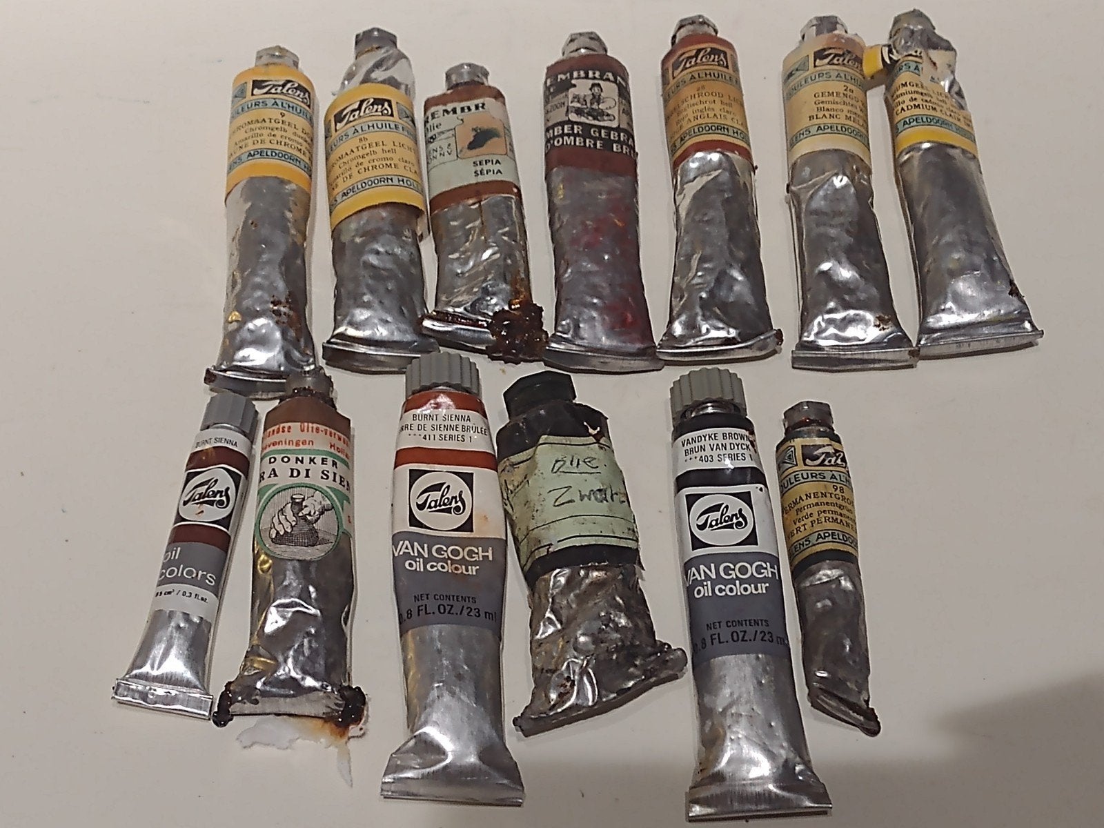 vintage div. tubes olieverf o.a. Talens / gebruikt en zacht, Hobby en Vrije tijd, Schilderen, Gebruikt, Olieverf, Ophalen