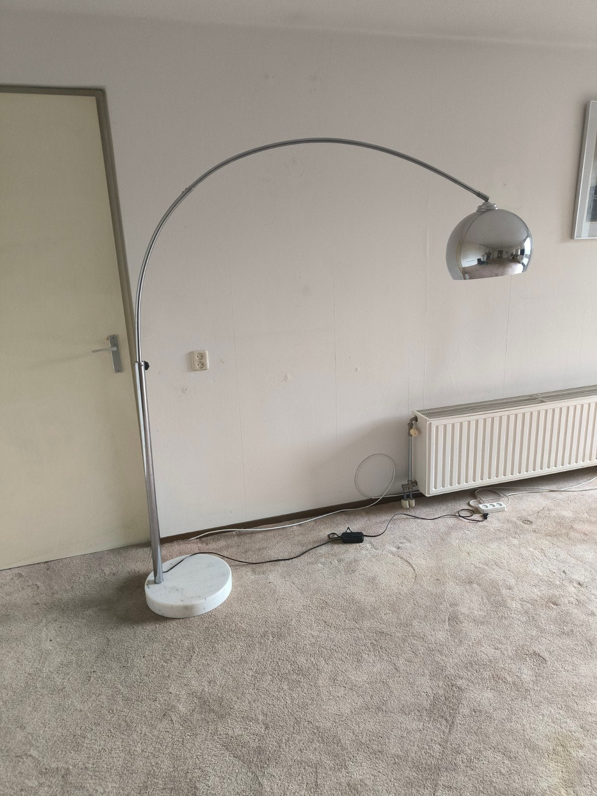 vintage booglamp met marmeren voet, Ophalen, Zo goed als nieuw, 150 tot 200 cm