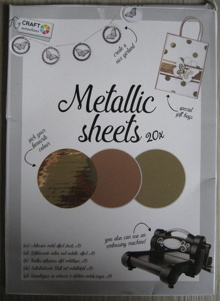 Craft Sensations Metallic Sheets A5 - 20 stuks, Ophalen of Verzenden, Nieuw, Papier of Karton, Overige merken