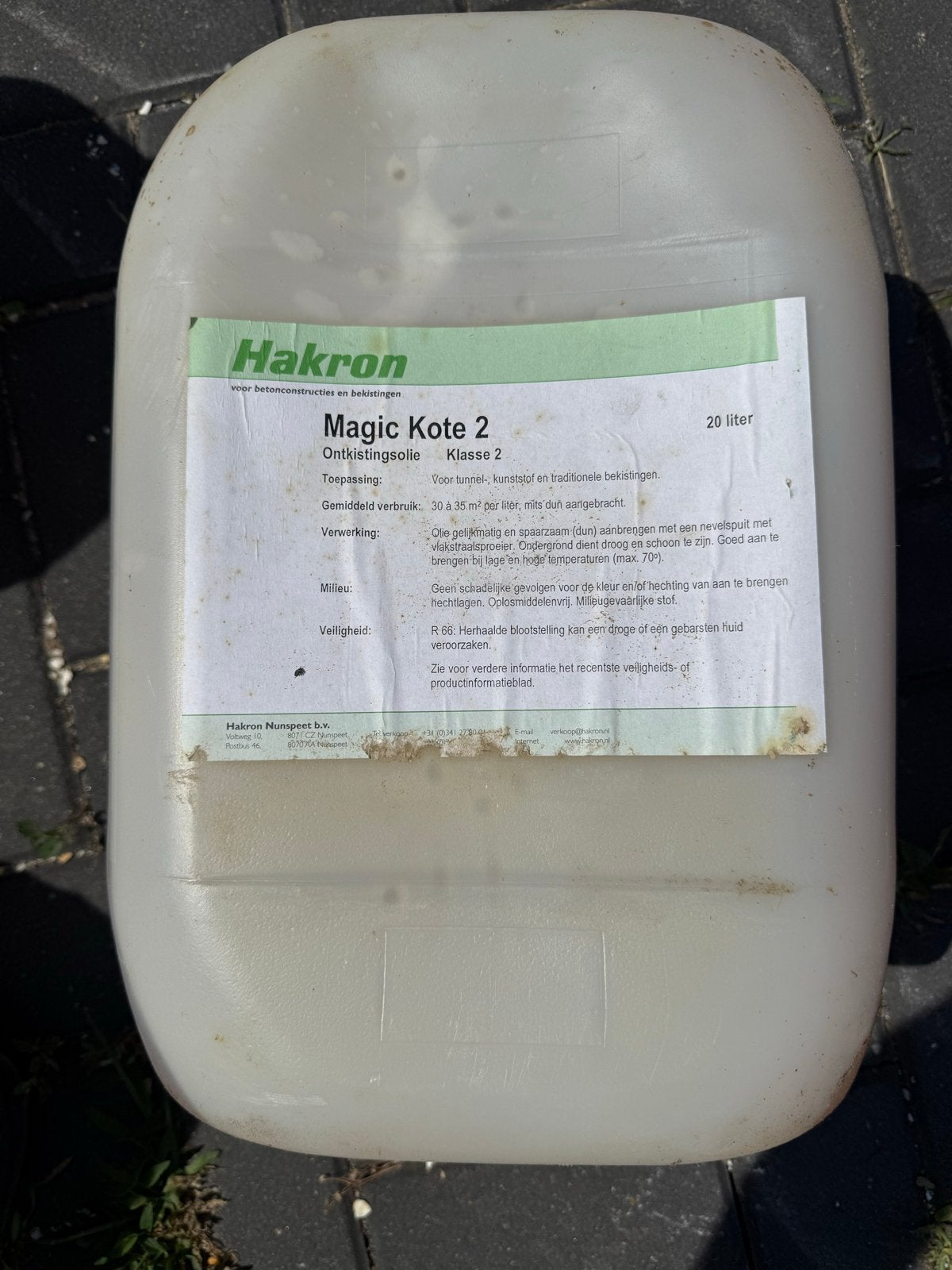 3 volle jerrycans Hakron Magic Kote 2 ontkistingsolie, Ophalen, Nieuw