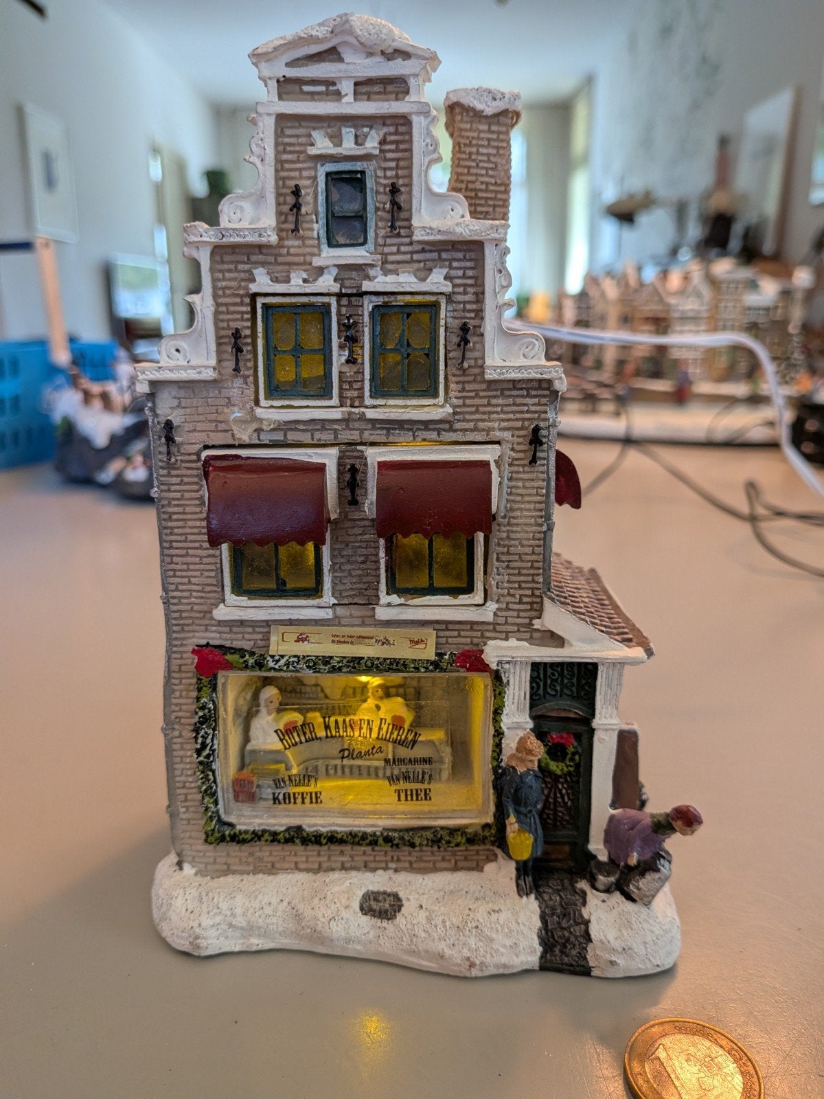 kerstdorp winter huisje boter, kaas en eieren winkel, Ophalen of Verzenden, Gebruikt