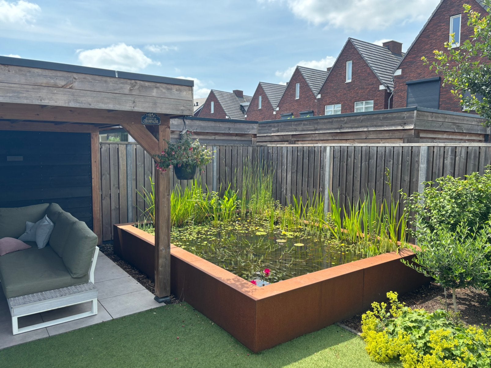 IJzeren bak / vijver / cortenstaal (gratis), Tuin en Terras, Vijvers, Ophalen, Gebruikt