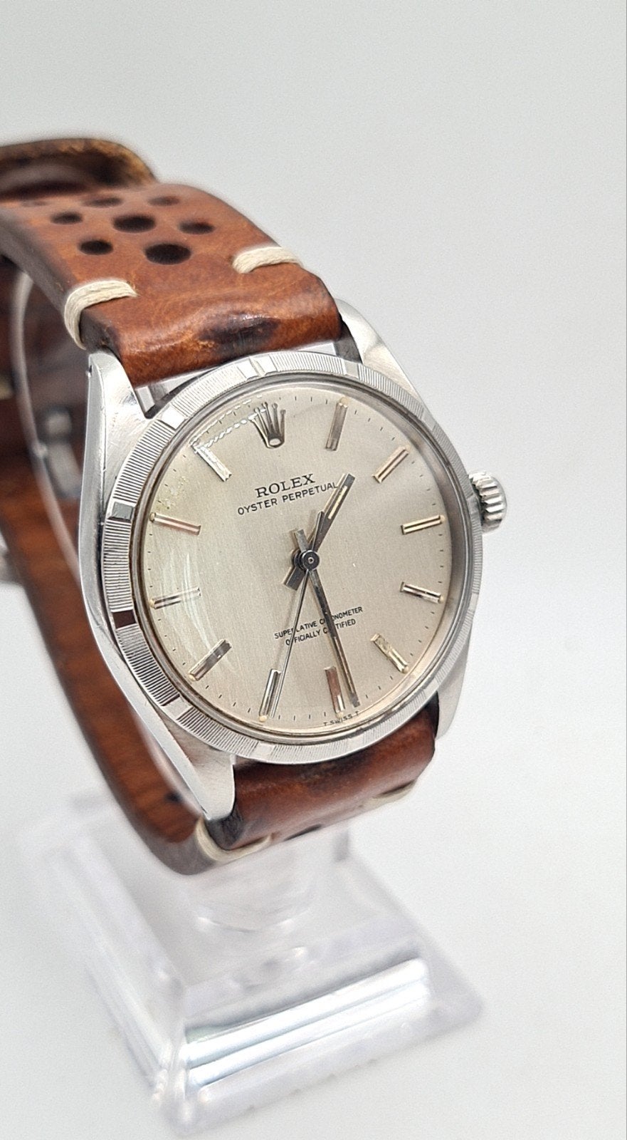 Rolex oyster perpetual 1003 1966, Ophalen of Verzenden, Leer, Rolex
