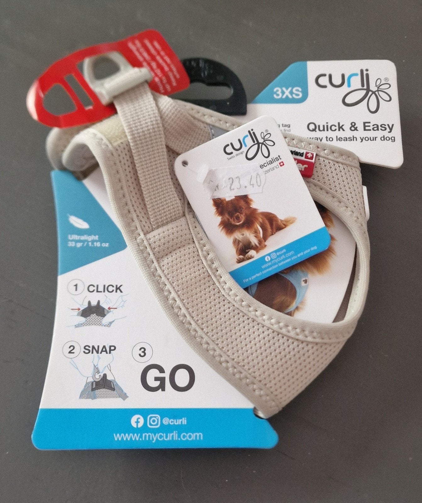 Voor chicuawa ..kleur beige  riem maat 3XS te koop, Ophalen of Verzenden, Zwart, Jongen of Meisje