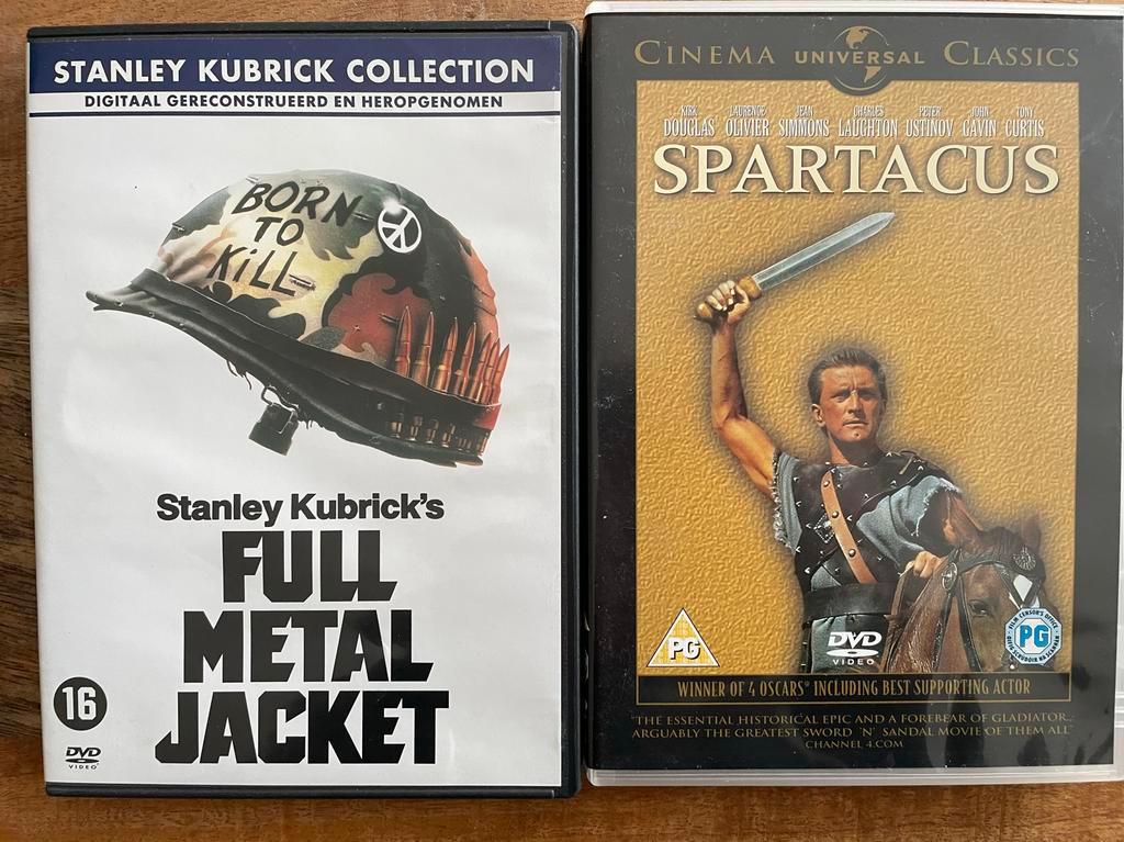 Full Metal Jacket en Spartacus 2 DVD's, Vanaf 16 jaar, Ophalen of Verzenden, Gebruikt