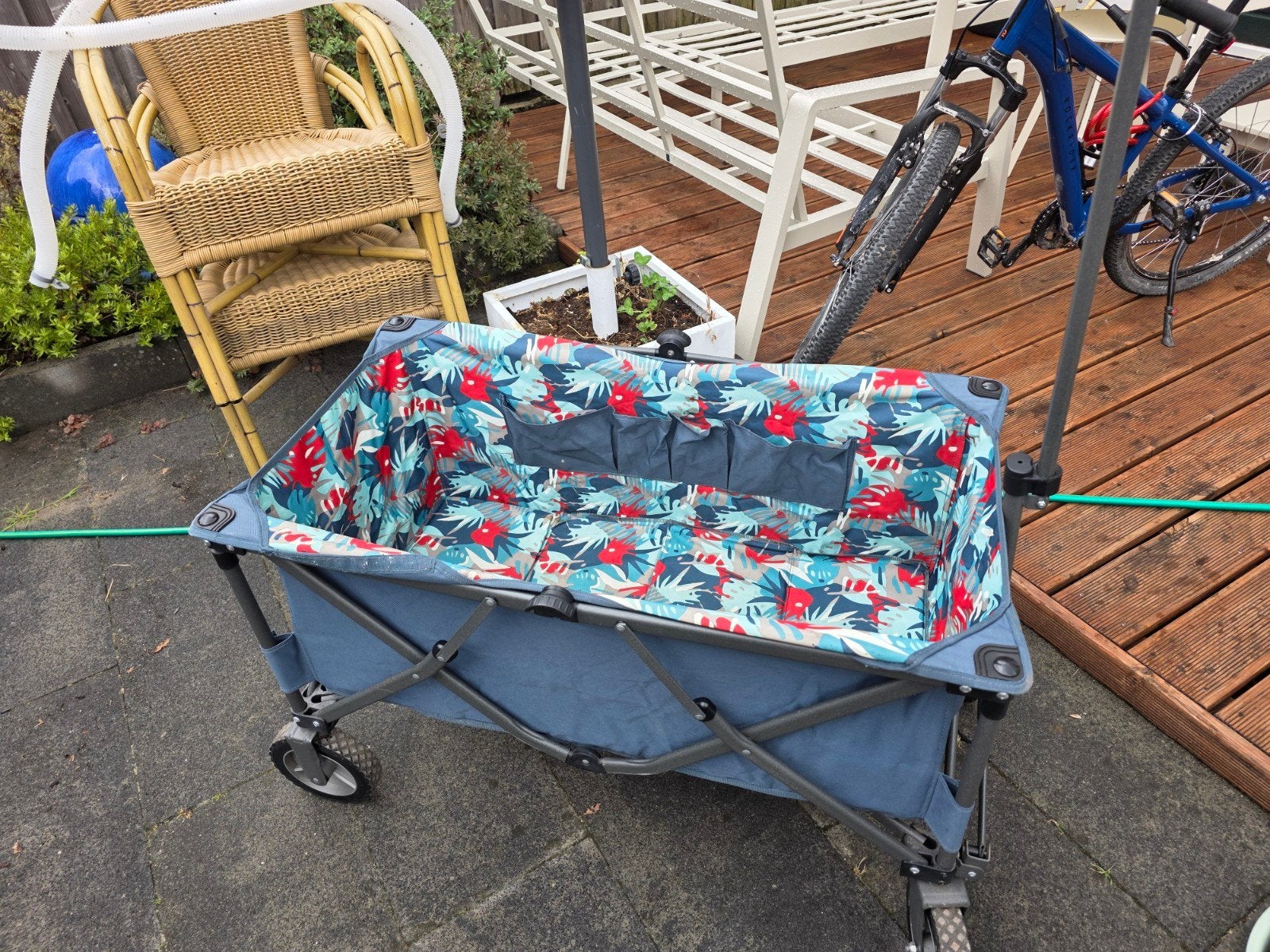 Opvouwbare bolderkar met tropische print, Caravans en Kamperen, Ophalen, Opvouwbaar, Gebruikt