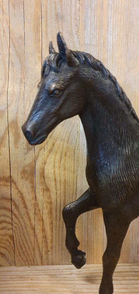 bronzen beeld /PAARD / hengst / 27 cm hoog, Ophalen of Verzenden, Paard, Beeldje of Figuurtje
