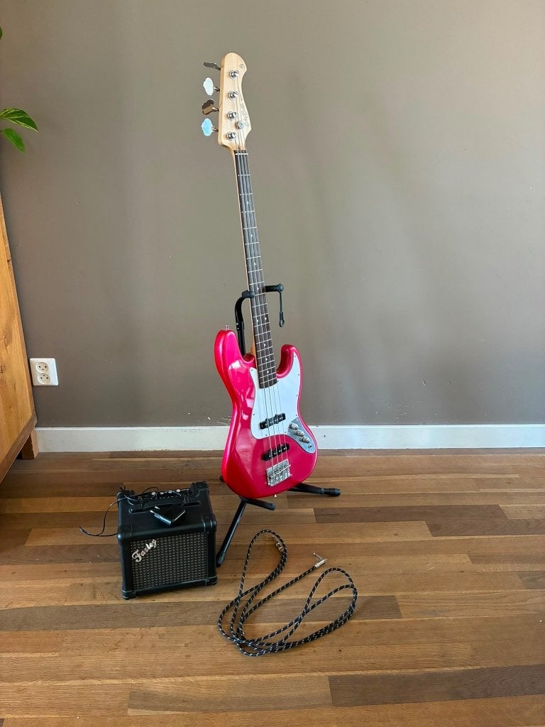 Basgitaar - Harley Benton, volledig compleet, Ophalen, Gebruikt, Elektrisch